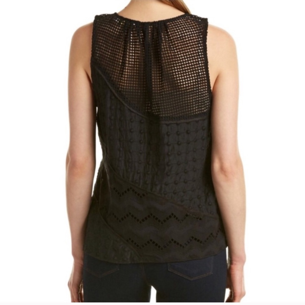 RAMY BROOK Casey Crocheted Black Blouse Top - Picture 2 of 7